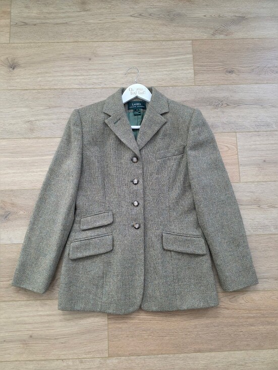Jackets & Blazers - NEW Lauren Ralph Lauren Wool Tweed Blazer Riding Jacket Size 8 DEADSTOCK